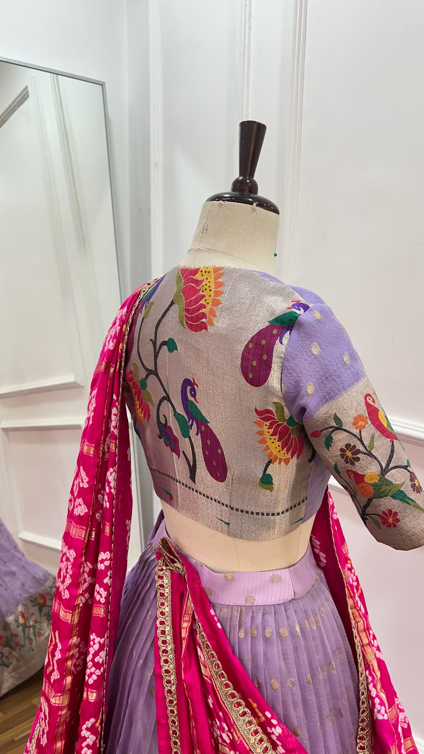 Lavender pink Zarikota Lehenga