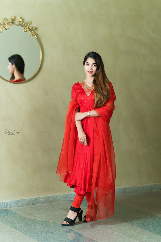 Red Anarkali