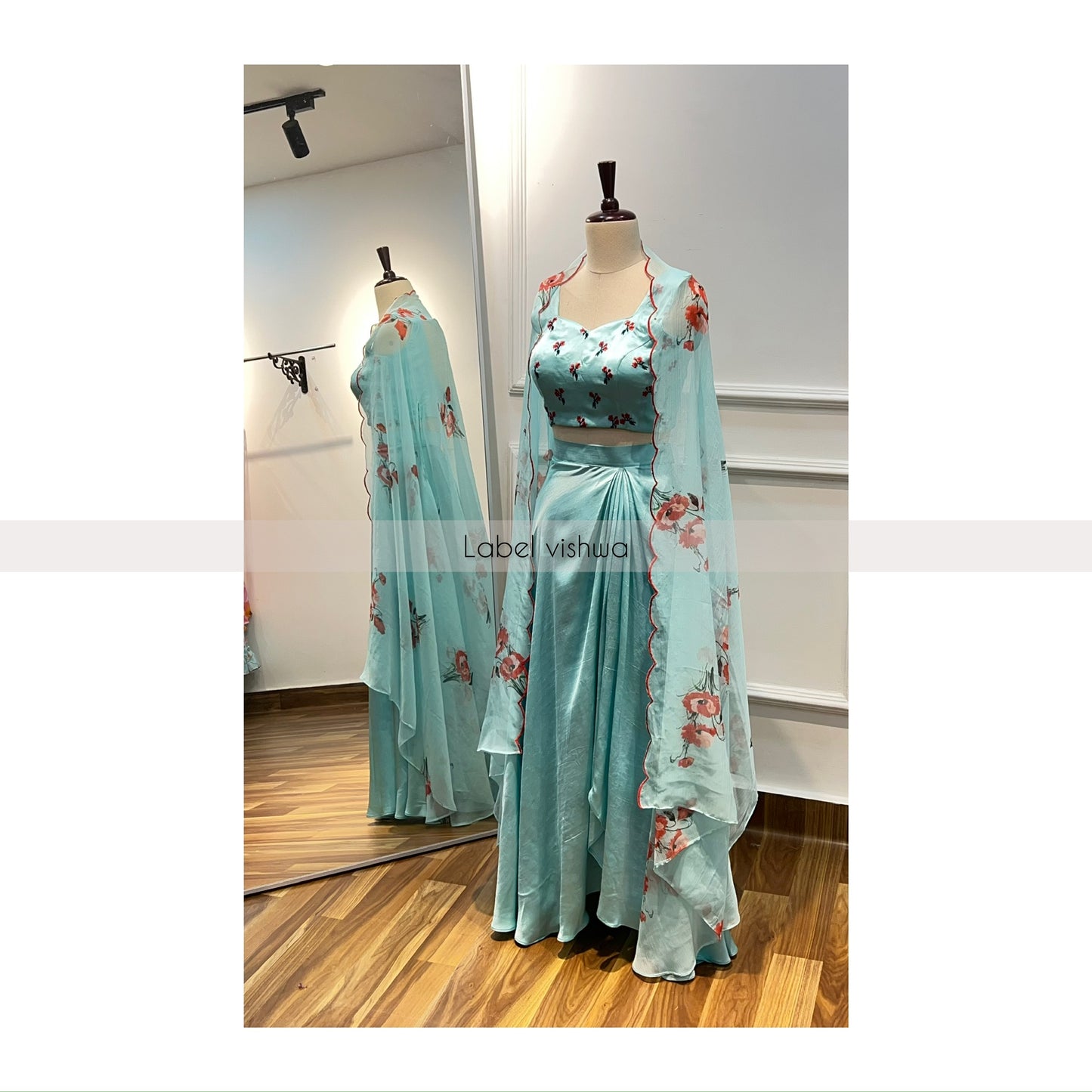 Pre-Draped Skirt with Cape Set