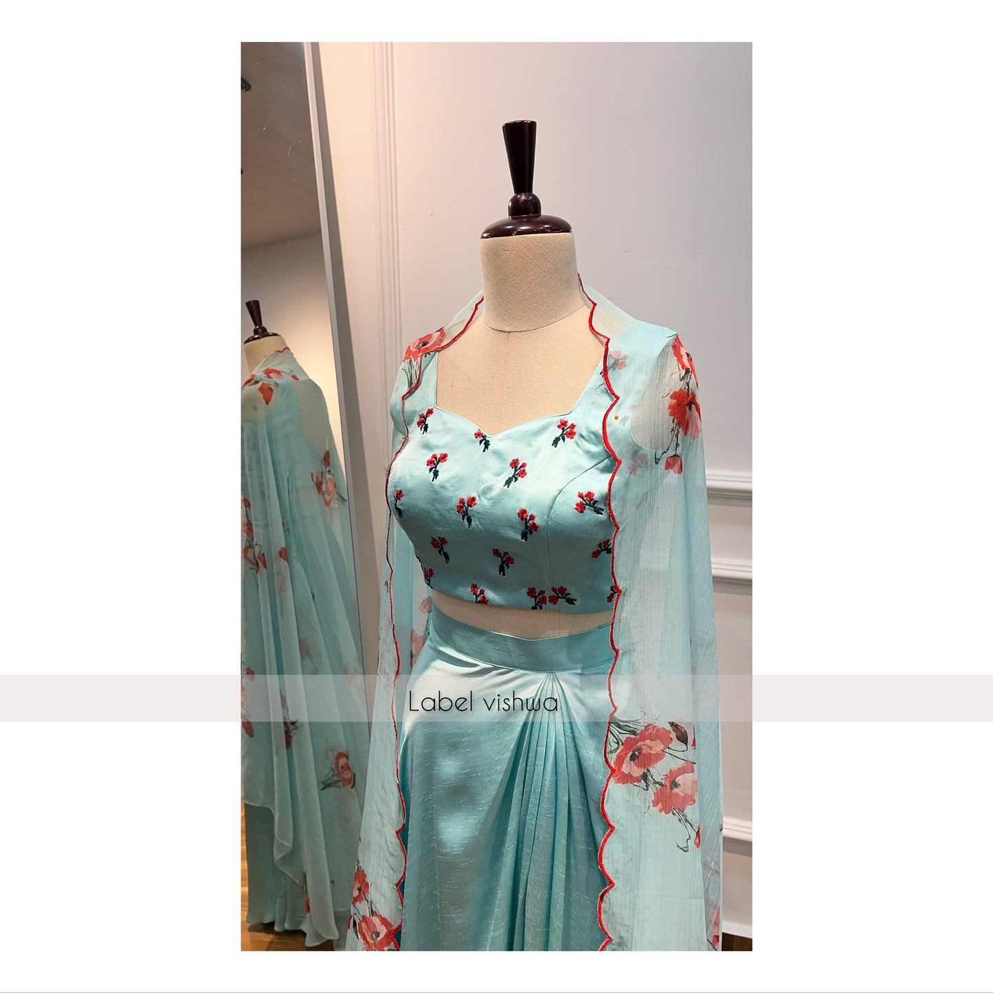 Pre-Draped Skirt with Cape Set